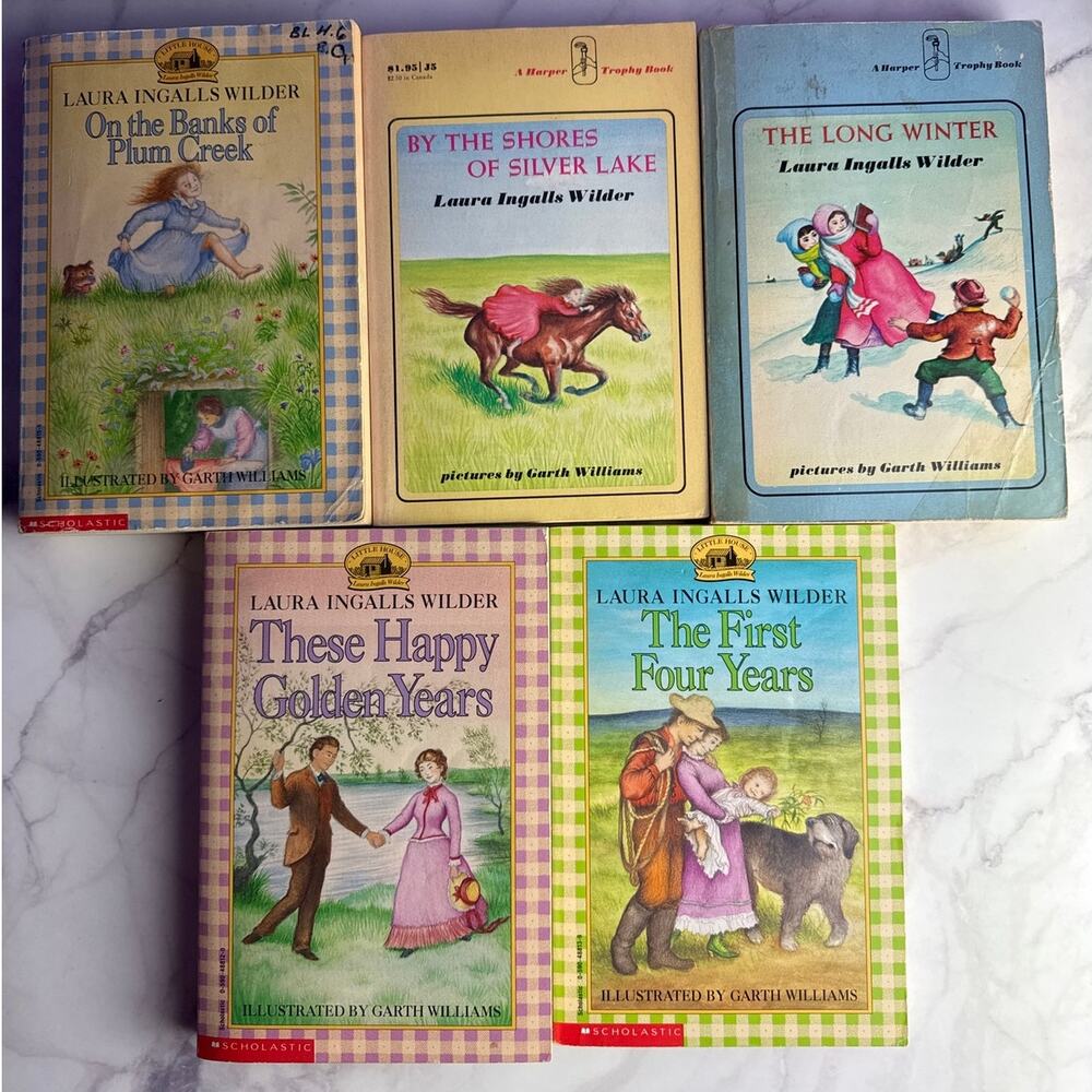 Vintage Little House on the Prairie 5 Book Lot Laura Ingalls Wilder Williams